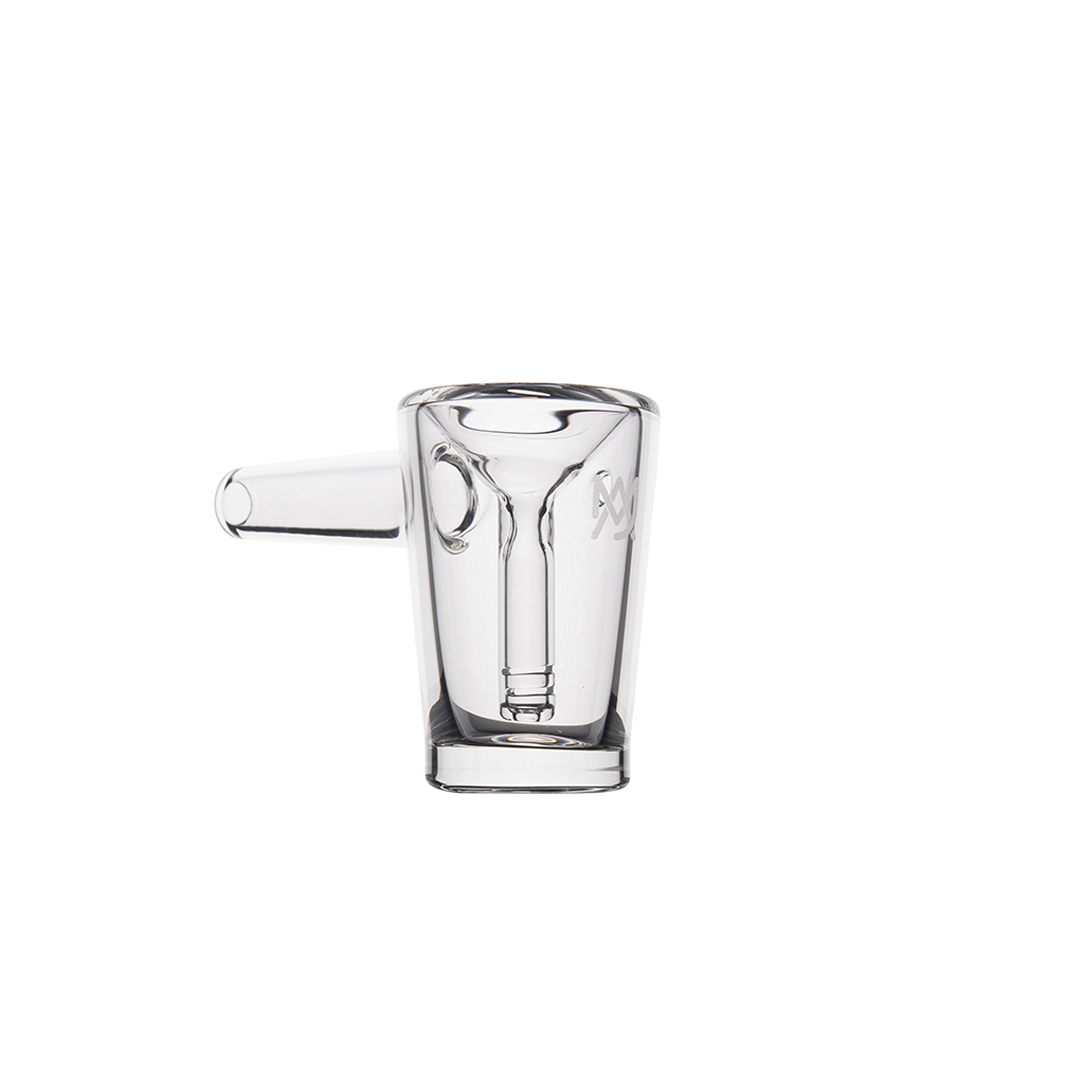 MJ Arsenal Basin Compact Bubbler - Clear Borosilicate Glass with Advanced Filtration, Front View