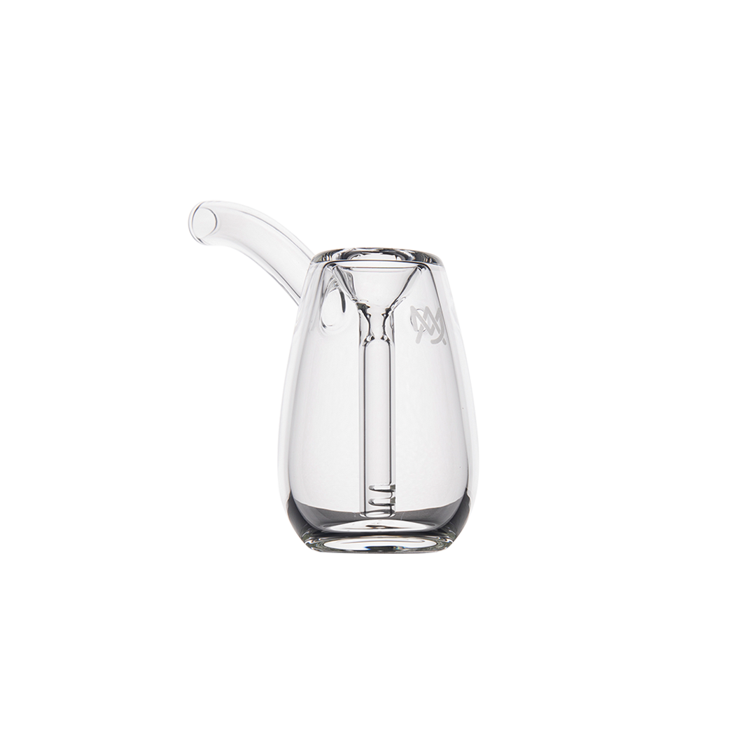 MJ Arsenal Bulb Mini Bubbler, 100% Borosilicate Glass, Compact Design, Front View on White Background