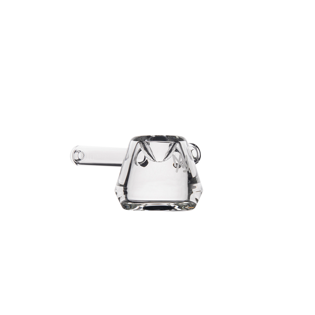 MJ Arsenal Kettle Hand Pipe - Compact & Clear Glass - Front View on Seamless White Background