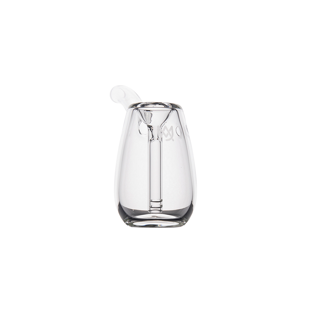 MJ Arsenal Bulb Mini Portable Bubbler, 100% Borosilicate Glass, Front View on White Background