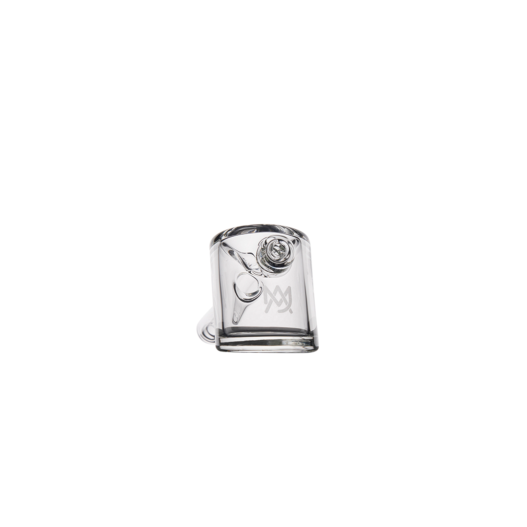 MJ Arsenal Kickstand Hand Pipe - Clear Glass - Angled View with Logo