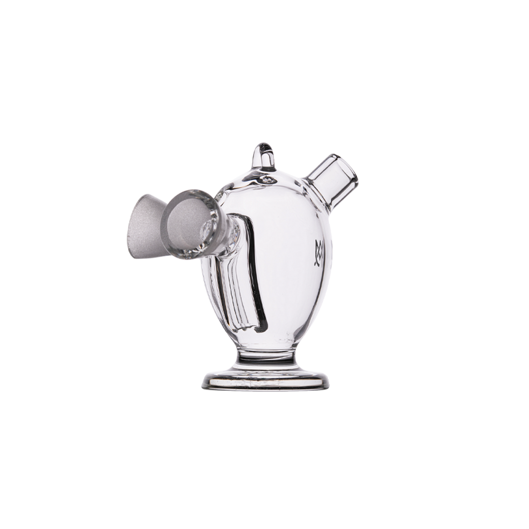 MJ Arsenal Dubbler Original Double Bubbler, compact borosilicate glass, side view on white background