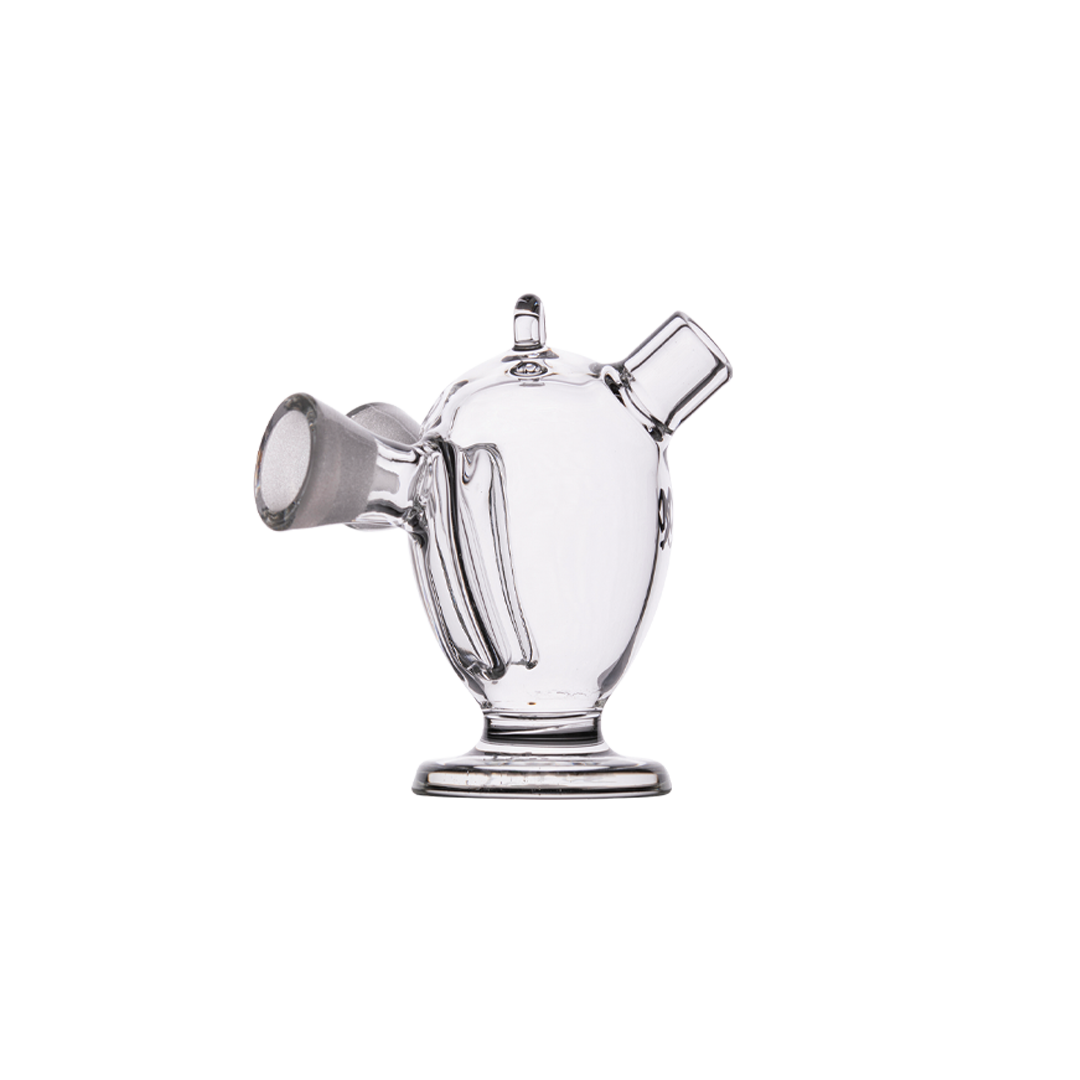 MJ Arsenal Dubbler Original, portable double bubbler, borosilicate glass, 45-degree joint, front view