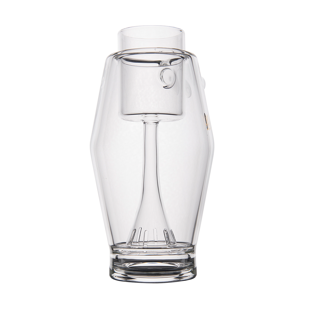 MJ Arsenal Proxy Bubbler for dabbing, high-quality borosilicate glass, front view on seamless white background