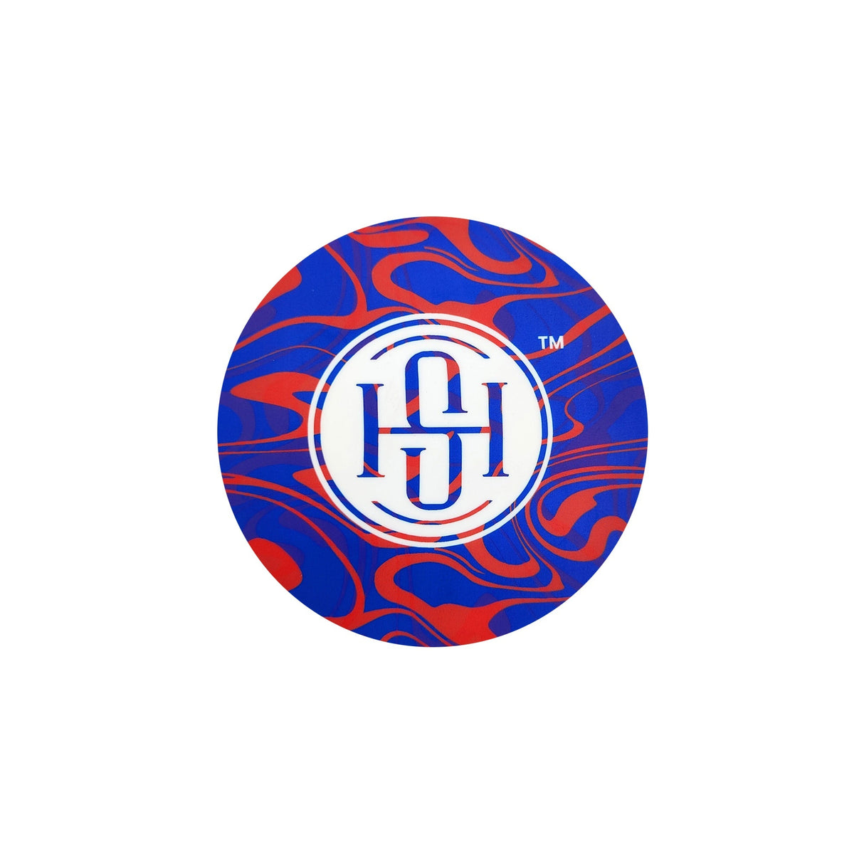 High Society Round Dab Mat in Blurberry design, top view on white background