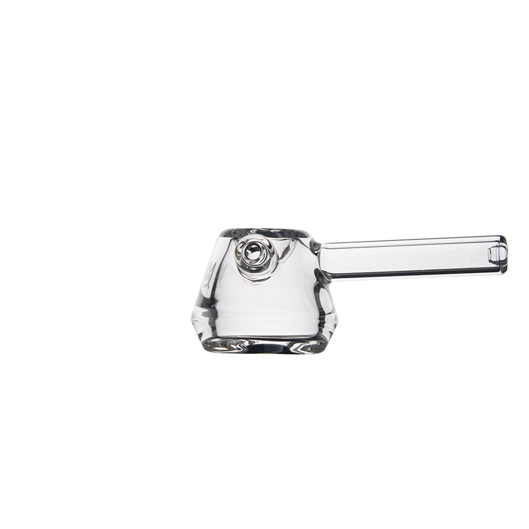 MJ Arsenal Kettle Hand Pipe - Clear Glass with Compact Design - Side View