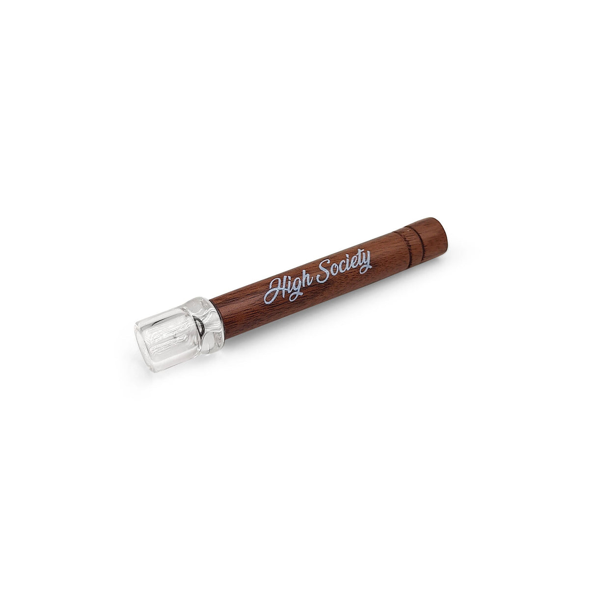 High Society American Walnut & Glass Taster Pipe - Elegant and Portable
