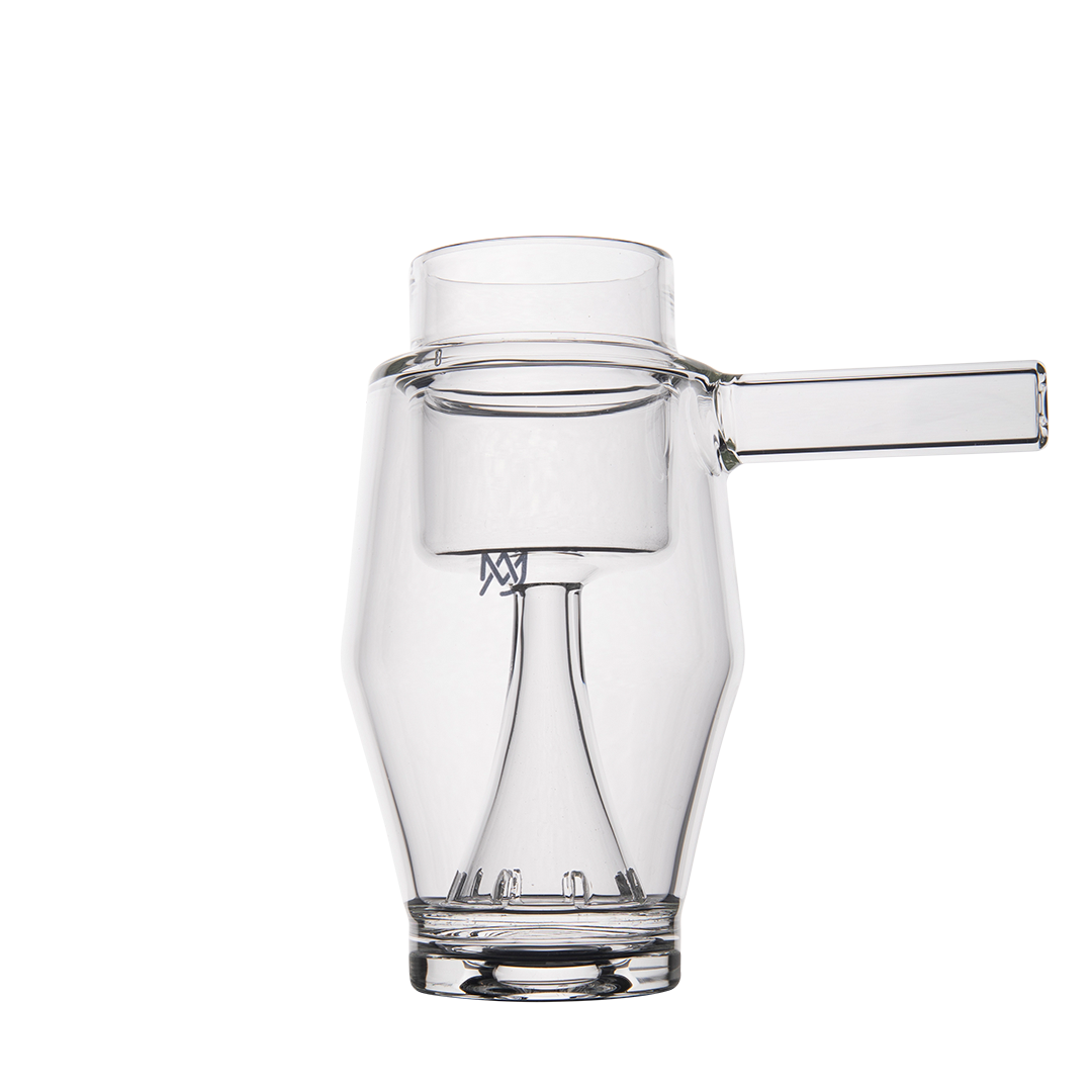 MJ Arsenal Proxy Bubbler Mini - Clear Glass Dab Rig with Side Pipe - Front View