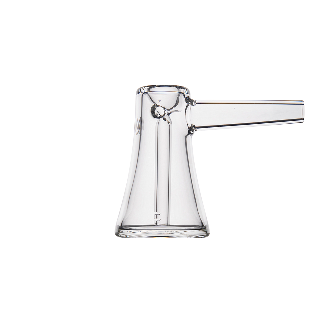 MJ Arsenal Vulkan Bubbler - Clear Glass Side View on Seamless White Background
