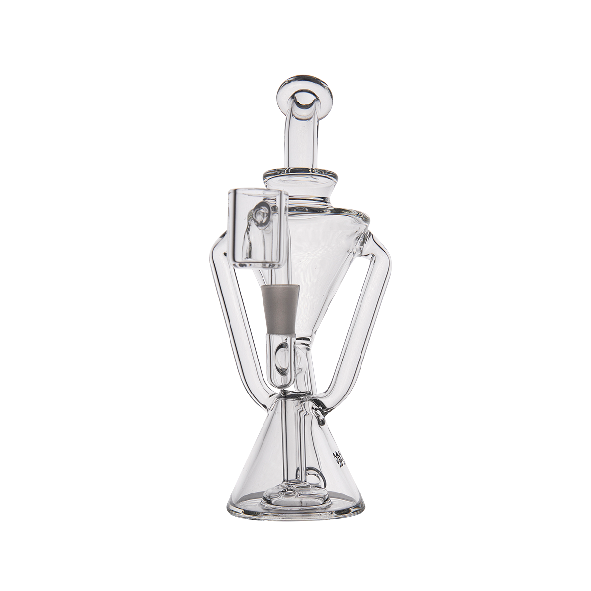 MJ Arsenal Time Turner Mini Dab Rig with Quartz Bucket - Compact Clear Glass
