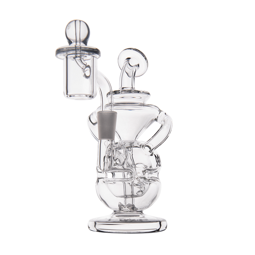 MJ Arsenal Infinity Mini Dab Rig with banger hanger design and 90-degree joint on white background