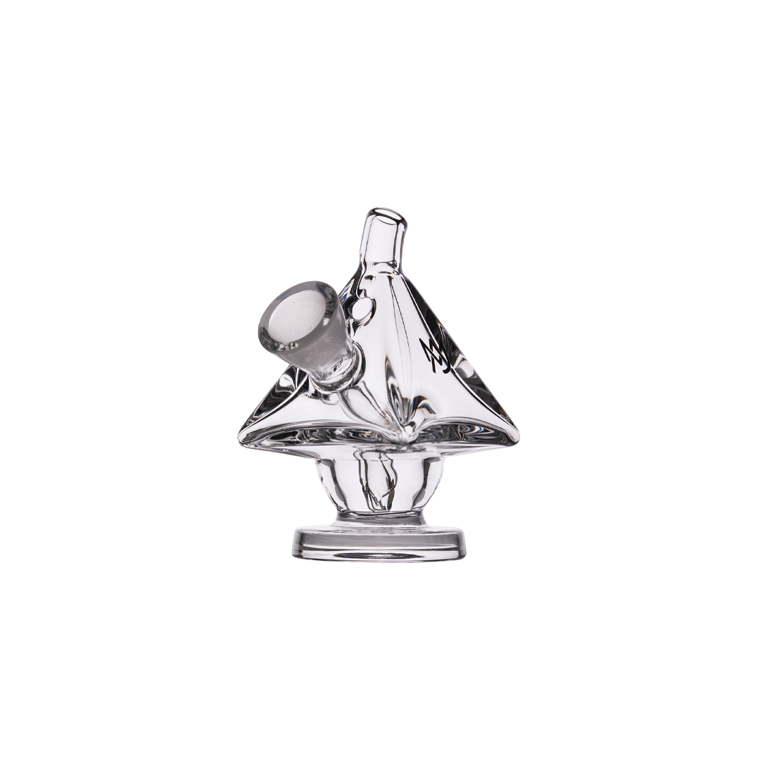 MJ Arsenal King Bubbler in clear borosilicate glass, 45 degree joint, portable design, front view