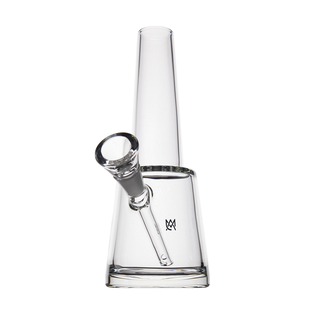 MJ Arsenal Summit Clear Borosilicate Glass Bong with 14mm Joint - Angled Front View