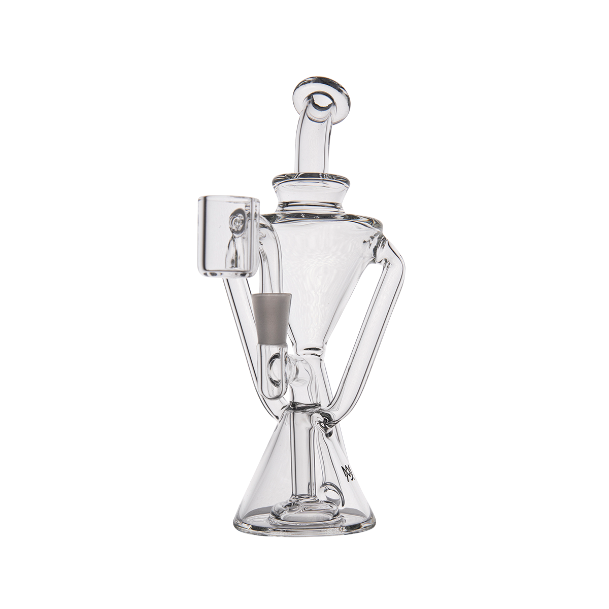 MJ Arsenal Time Turner Mini Dab Rig with Quartz Bucket - Front View on Seamless White
