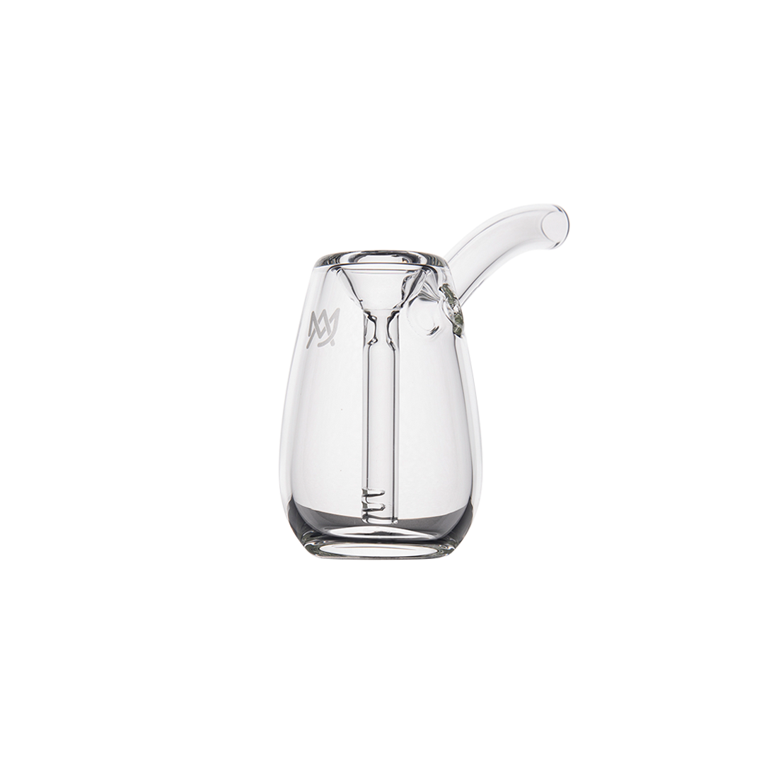 MJ Arsenal Bulb Mini Bubbler in 100% Borosilicate Glass, front view on white background