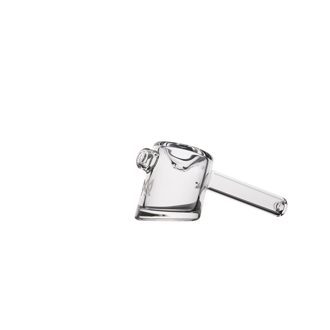 MJ Arsenal Kickstand Hand Pipe - Clear Glass - Side Angle View