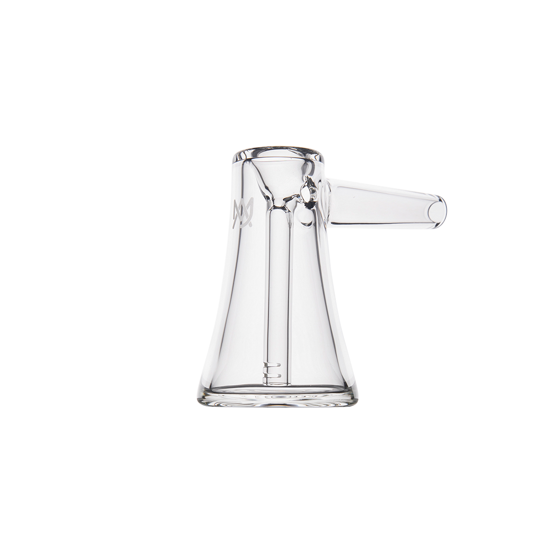 MJ Arsenal Vulkan Bubbler - Clear Glass Mini Bong with Side Pipe - Front View