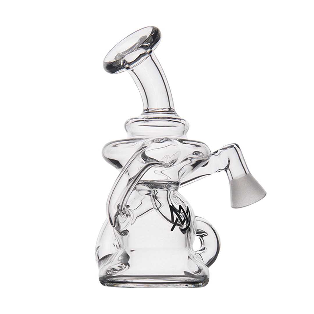MJ Arsenal Hydra Vape Edition compact dab rig with halo ceramic insert, clear front view