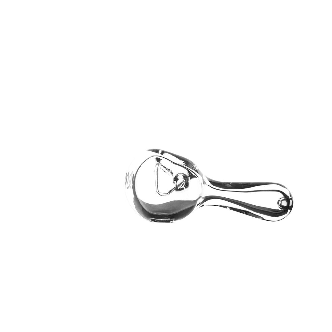 MJ Arsenal Pioneer Hand Pipe - High-Quality Clear Glass - Angled Side View