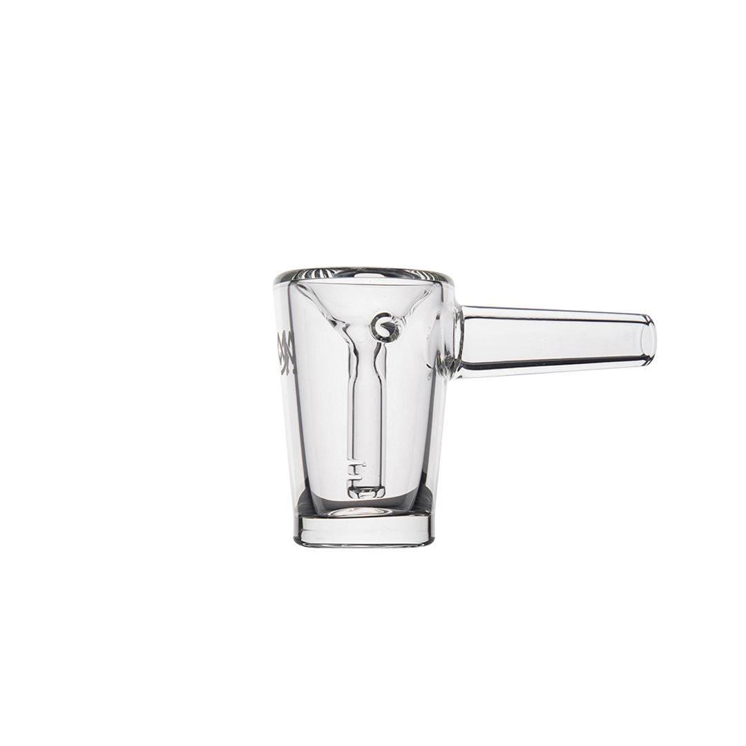 MJ Arsenal Basin Compact Bubbler Bowl - 100% Borosilicate Glass, Side View on White