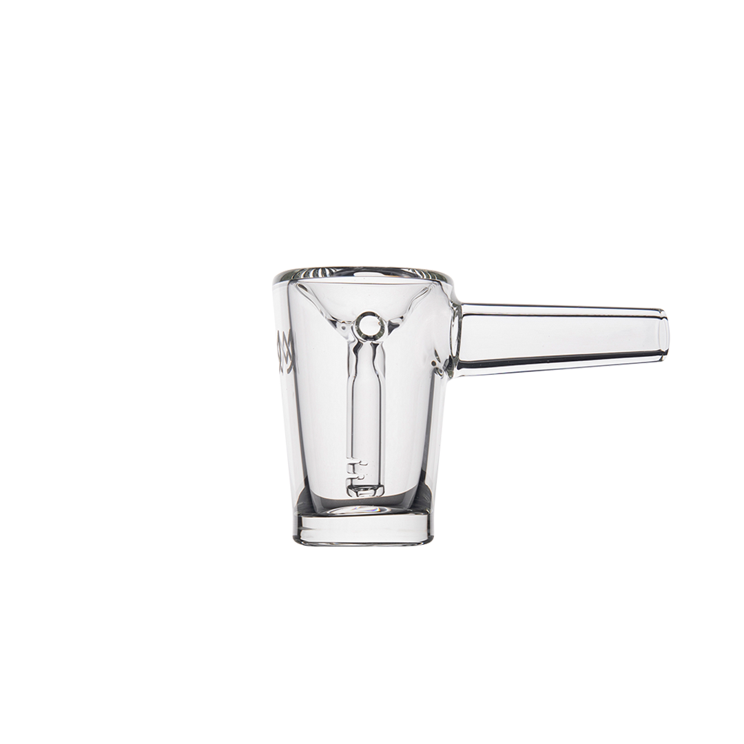 MJ Arsenal Basin Compact Bubbler in clear 100% Borosilicate Glass - Front View