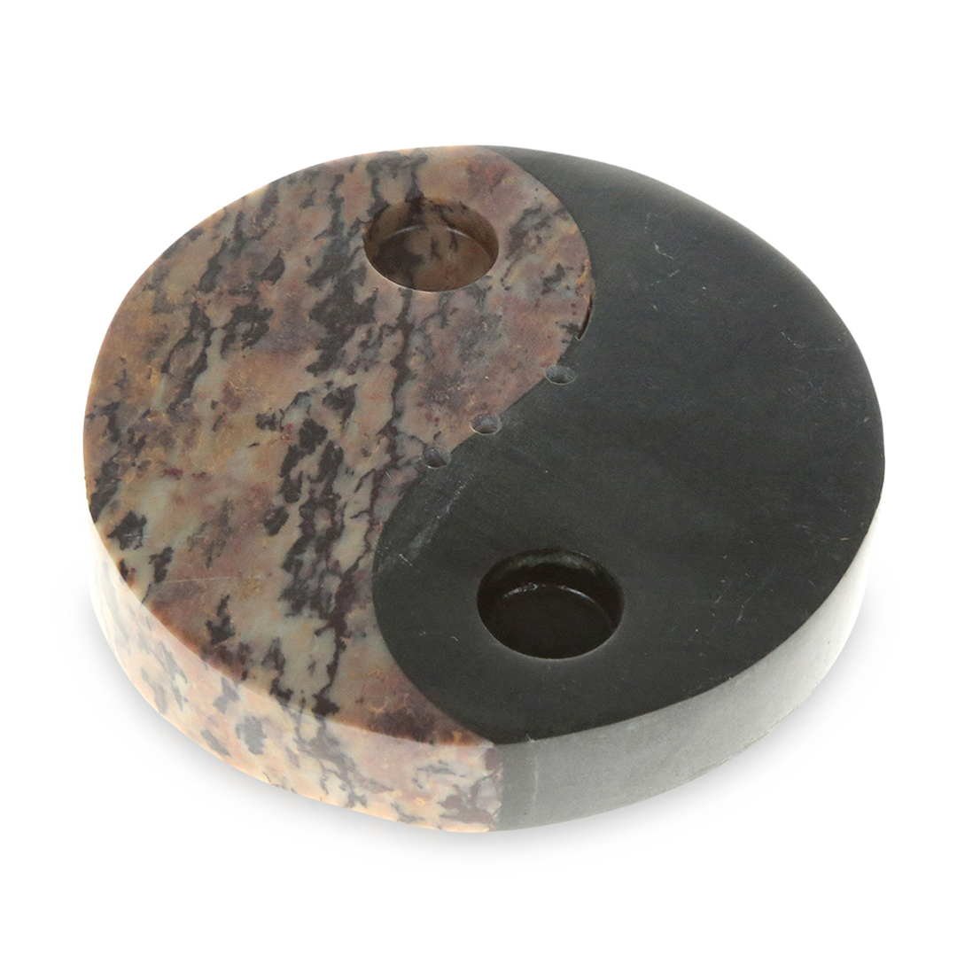 Medusa Customs Yin Yang Soapstone Incense Burner, Dual-Purpose, Top View