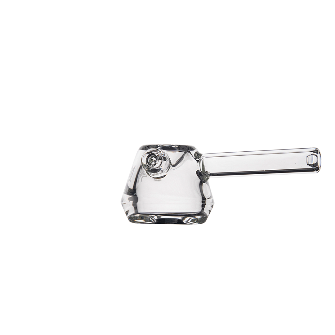 MJ Arsenal Kettle Hand Pipe with clear glass and side carb - Side View