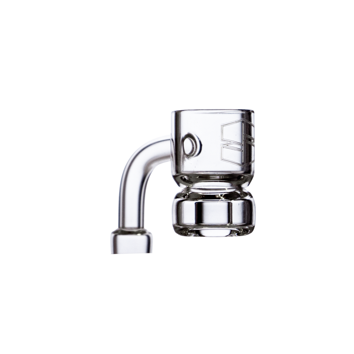 Stache Splash Guard Banger by Stacheproductswholesale, clear glass, side view