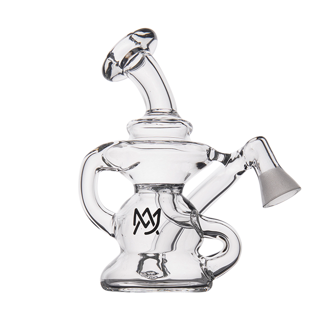 MJ Arsenal Hydra Vape Edition mini dab rig with clear glass and ceramic insert, side view