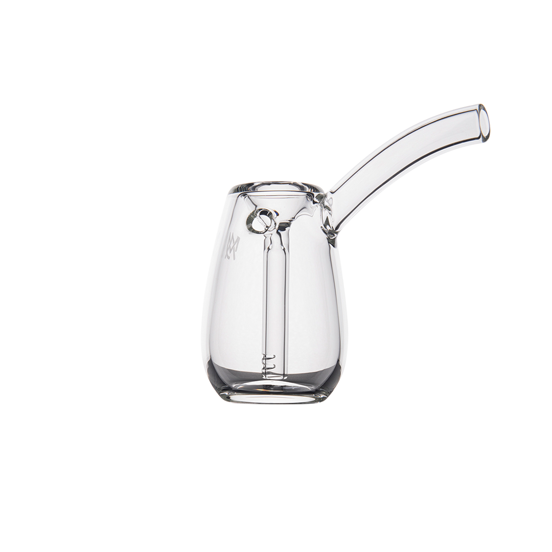 MJ Arsenal Bulb Mini Bubbler in 100% Borosilicate Glass with sleek design, front view on white background