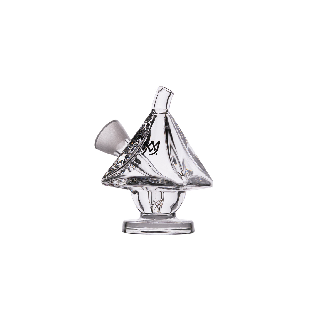 MJ Arsenal King Bubbler in clear borosilicate glass, compact design, front view on white background