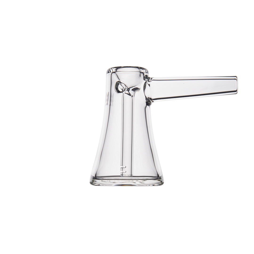 MJ Arsenal Vulkan Bubbler - Compact Clear Glass with Smooth Hits Design - Side View