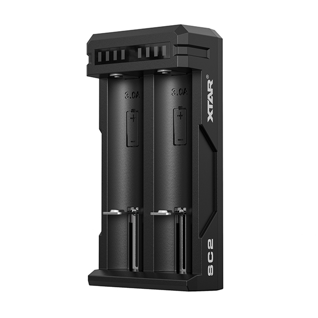 XTAR SC2 Dual Battery Charger front view with fast charging capability