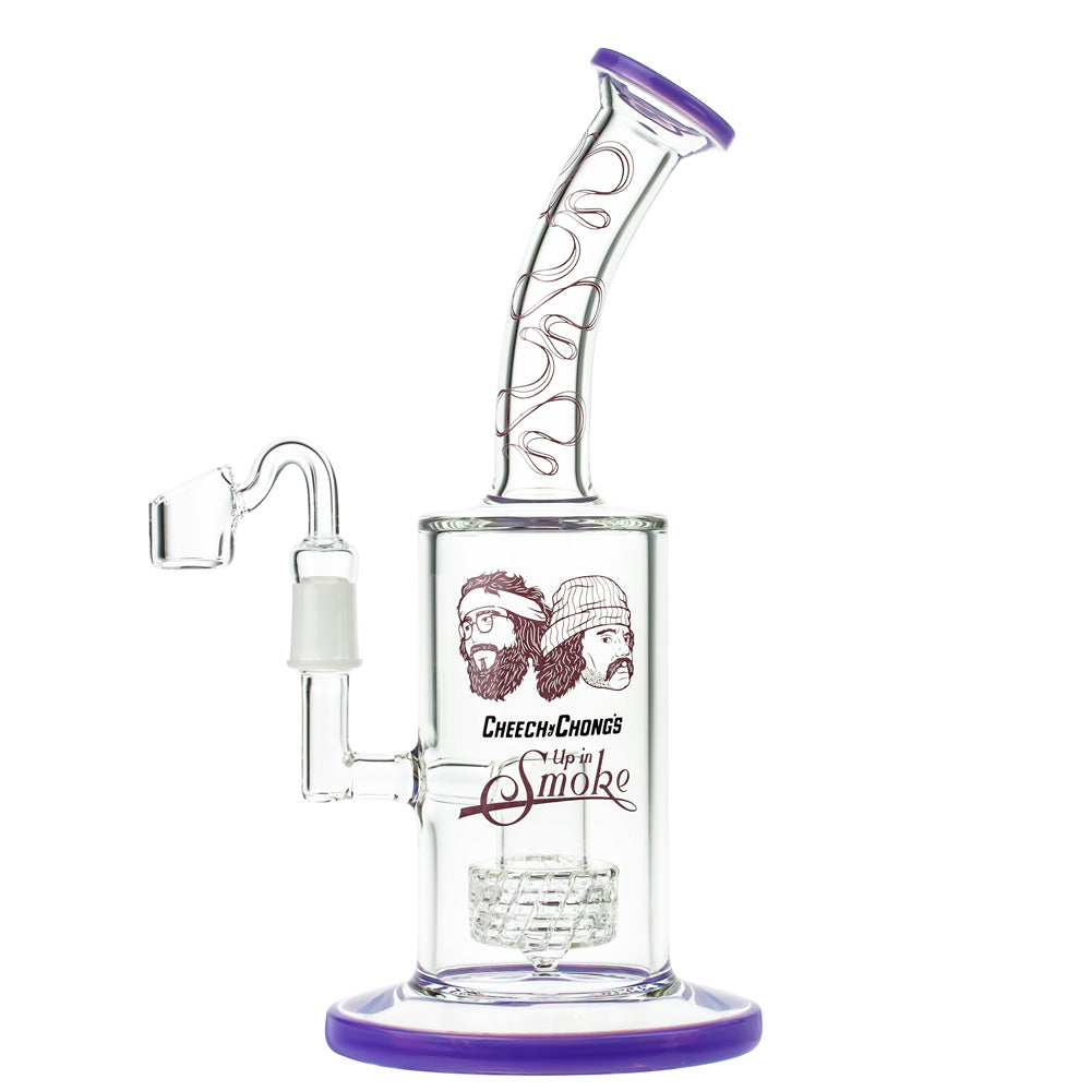Cheech & Chong 40th Anniversary Big Green Van Extract Water Pipe, 10 in, Milky Purple