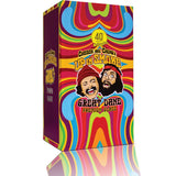40th Anniversary Cheech & Chong Great Dane extract water pipe packaging with vibrant colors
