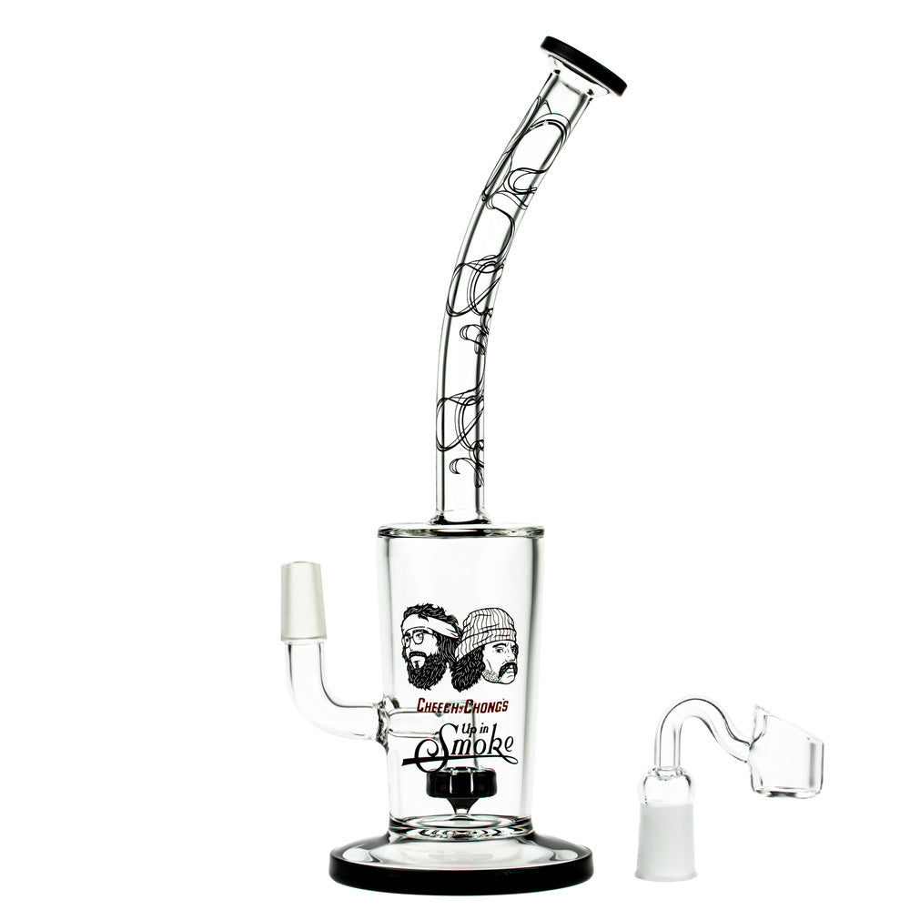 Cheech & Chong Anniversary Black & Clear Borosilicate Dab Rig with Showerhead Percolator
