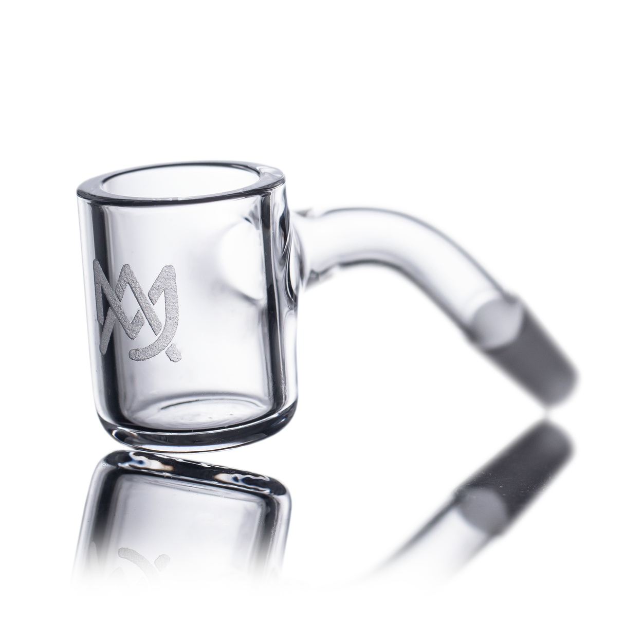 MJ Arsenal 45 Degree Quartz Banger - Clear, High-Quality Weld, Side View