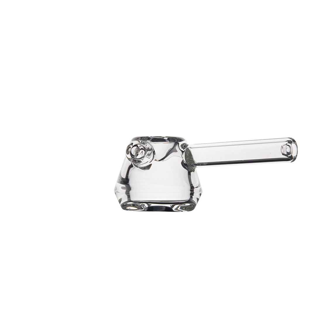 MJ Arsenal Kettle Hand Pipe - Clear Glass - Side Angle on White Background