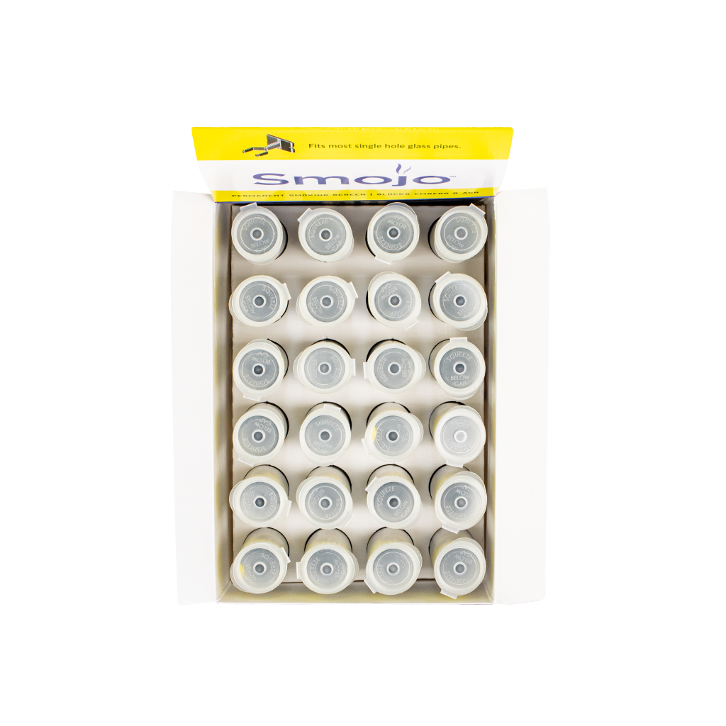 Smojo Permanent Stainless Steel Smoking Screen 24-Pack Displayed in Open Box