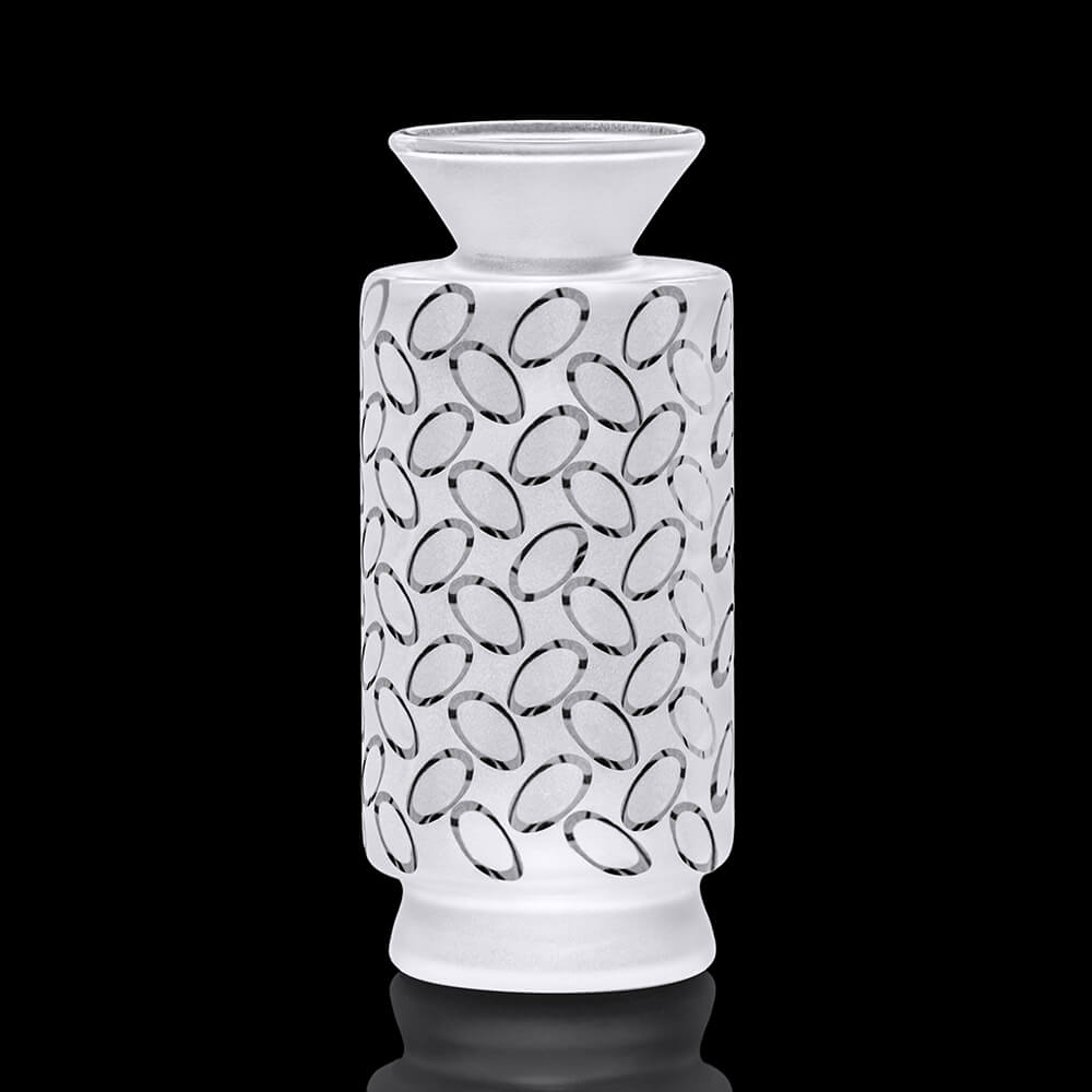 VLAB Halo Glass Attachment for Focus V Carta - Sandblasted Design, Clear Boro Glass, Front View