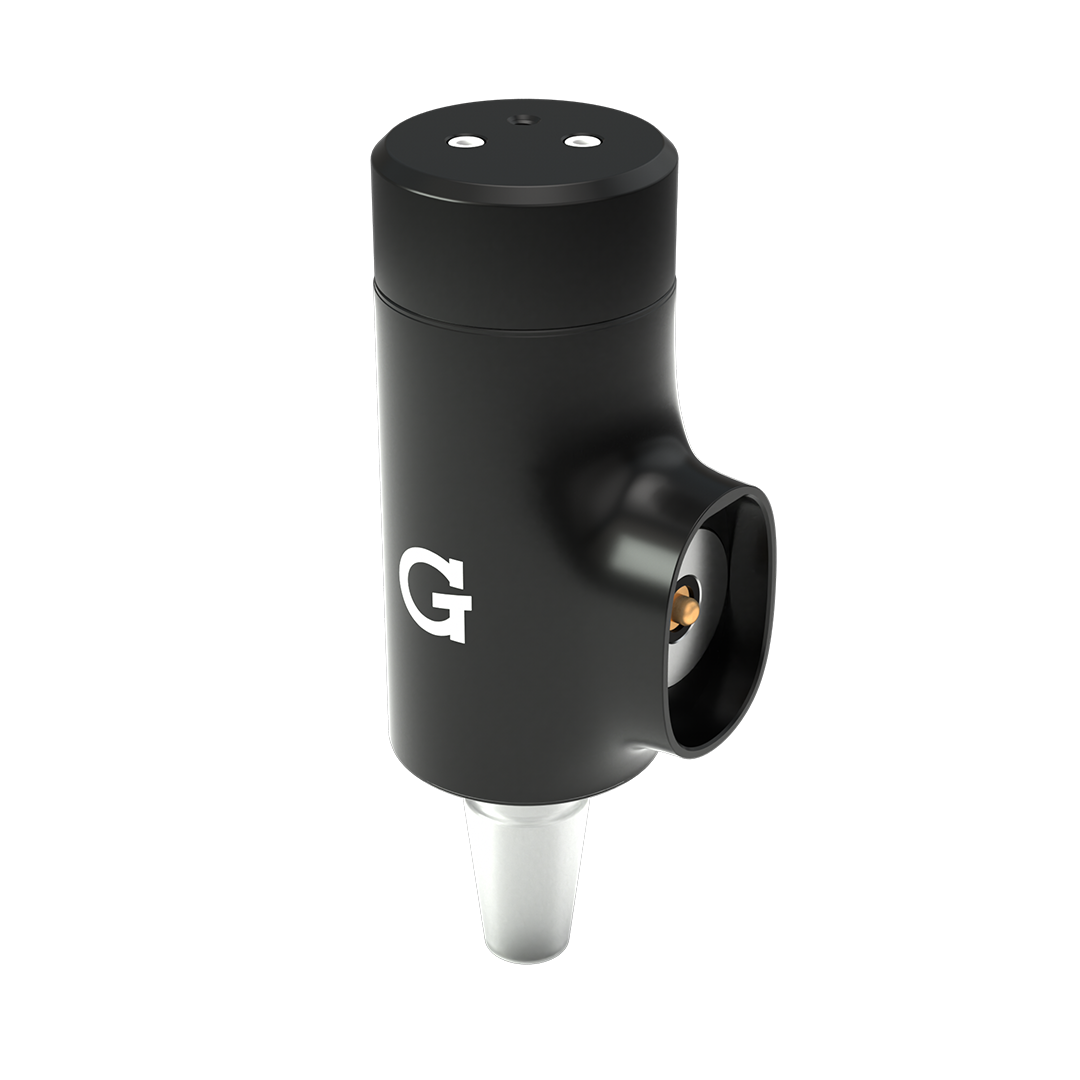 Grenco Science GPen Hyer Vaporizer, sleek black design, angled view with visible heating element