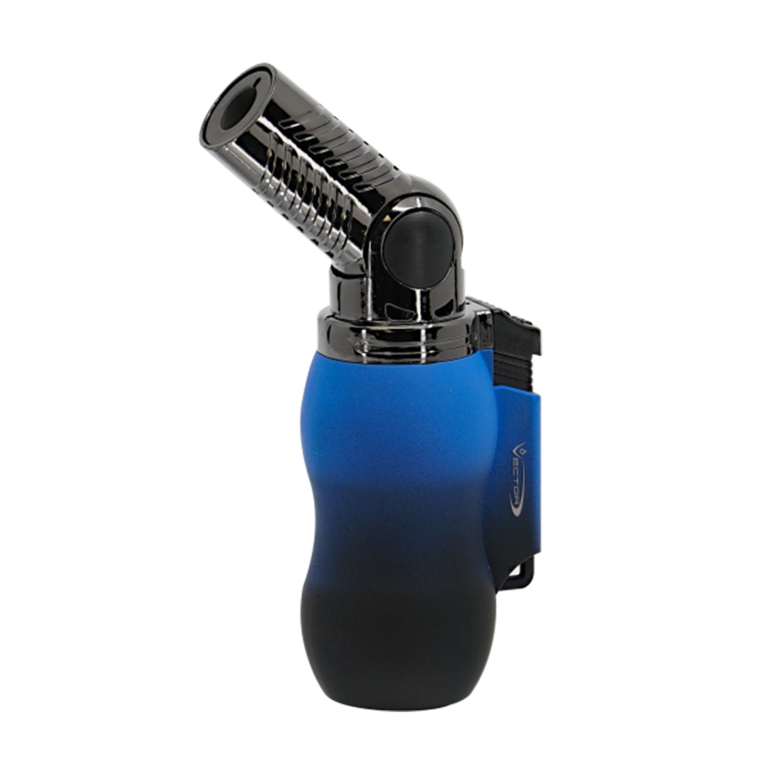 Vector Vantage Mini Torch in Blue/Black Fade, angled view, ideal for dab rigs and easy cleaning
