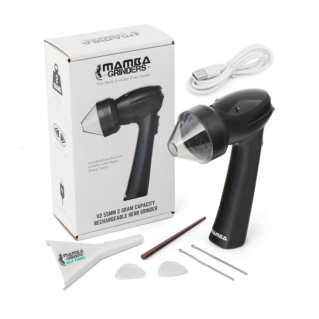 Mamba Grinders V2-55 Electric Herb Grinder with USB Type-C cable and accessories