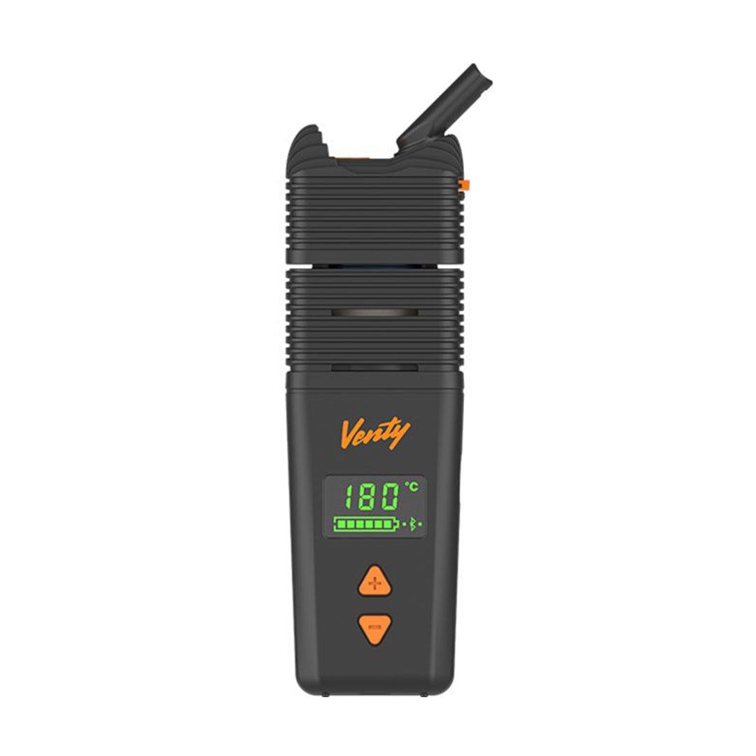 Storz & Bickel Venty Vaporizer front view with digital temperature display and mouthpiece