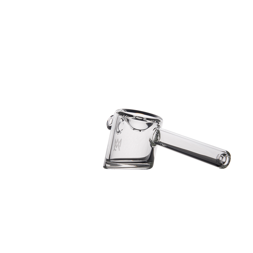 MJ Arsenal Kickstand Hand Pipe - Clear Glass with Compact Design - Side View