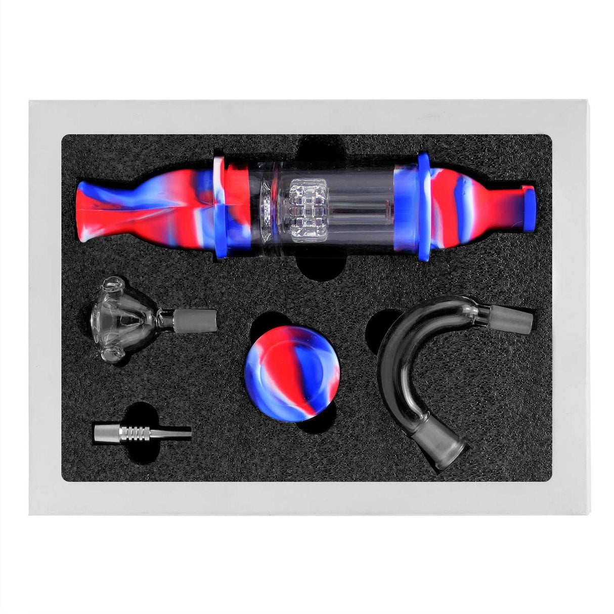 PILOT DIARY Silicone Glass Dab Straw Kit with Accessories on Black Background