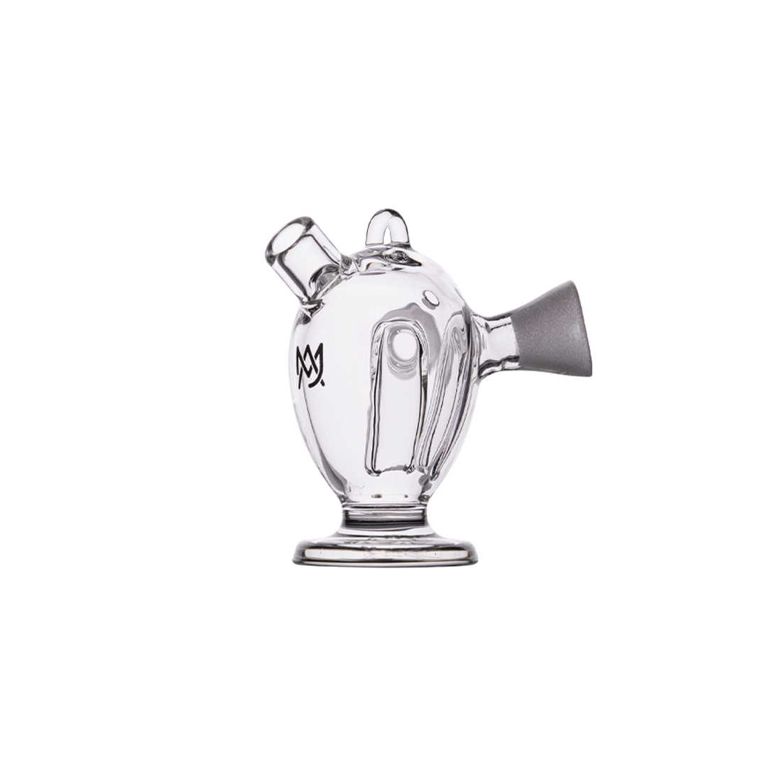 MJ Arsenal Dubbler Double Bubbler, clear borosilicate glass, portable design, side view