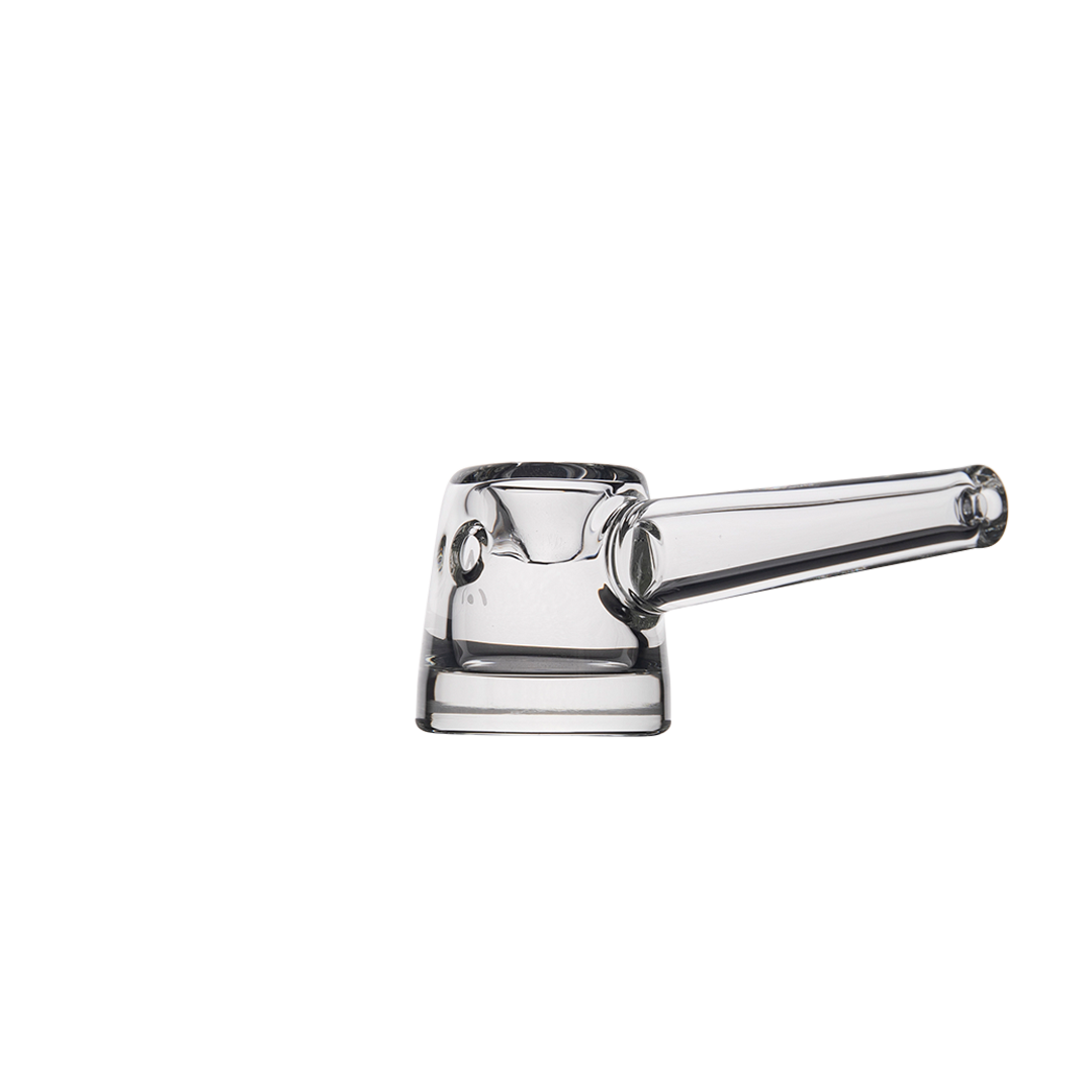 MJ Arsenal Deco Hand Pipe - Clear Glass with Compact Design - Side View