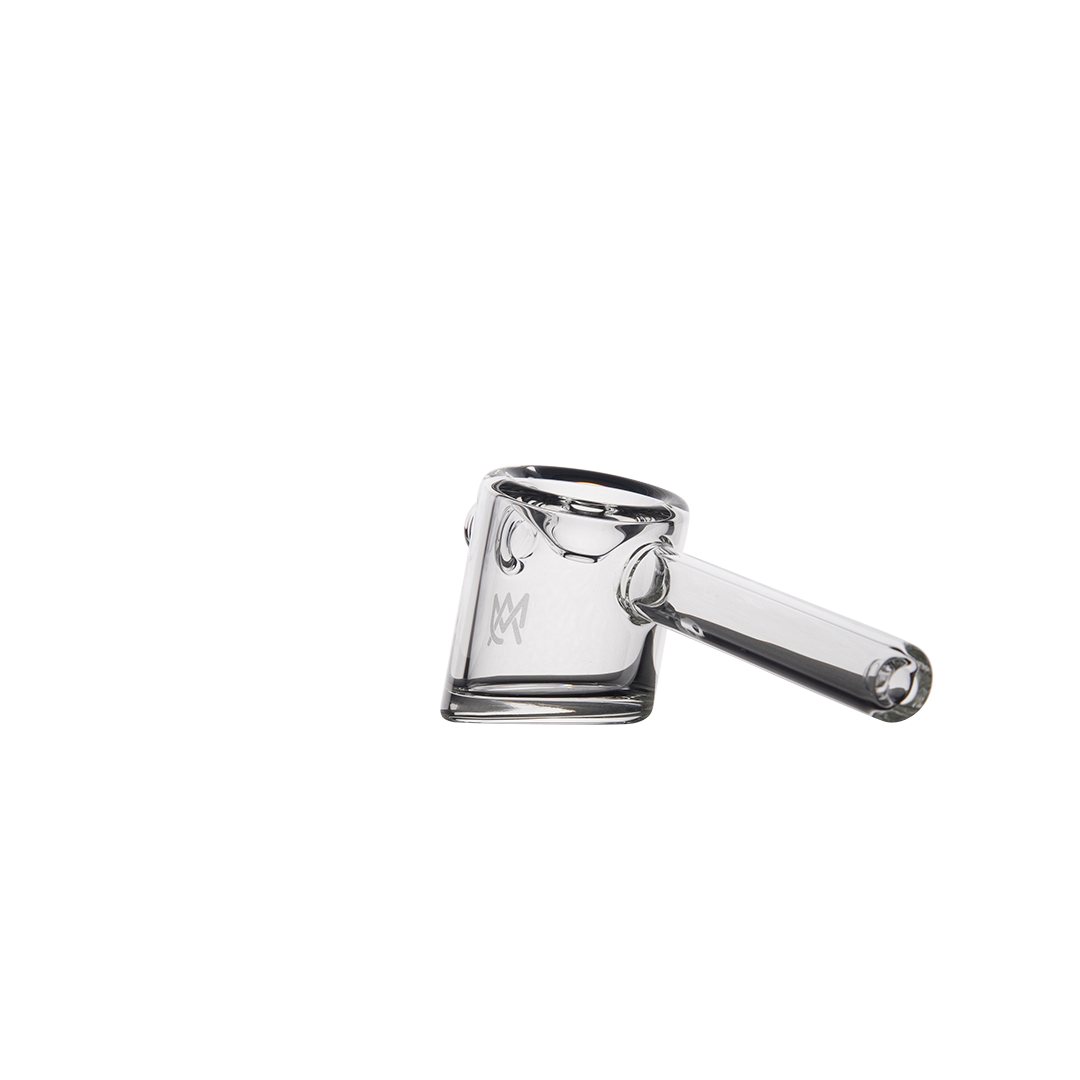 MJ Arsenal Kickstand Hand Pipe - Clear Glass Side View on White Background