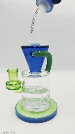 AFM The Drain Incycler Rainbow 10" Dab Rig with Showerhead Percolator and Colorful Accents